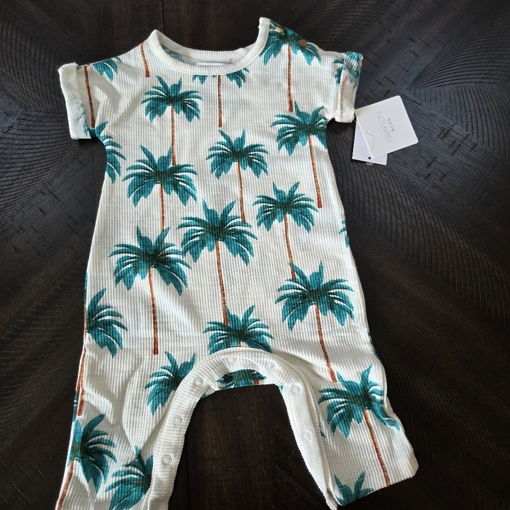 Palm Tree Romper Size 3-6M Baby Infant Boy/Girl Beach Vacation New